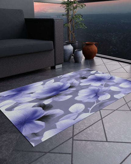 Indigo Blossom Floral Bunch Outdoor Rug, 36" x 60"