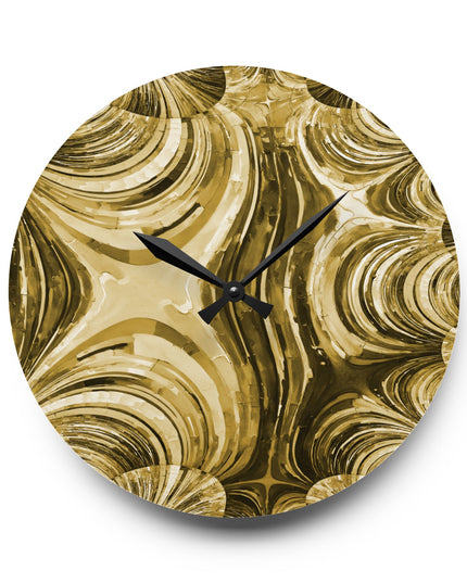 Uzi Spiral Light Brown Acrylic Wall Clock, Round or Square, 10.75" x 10.75"
