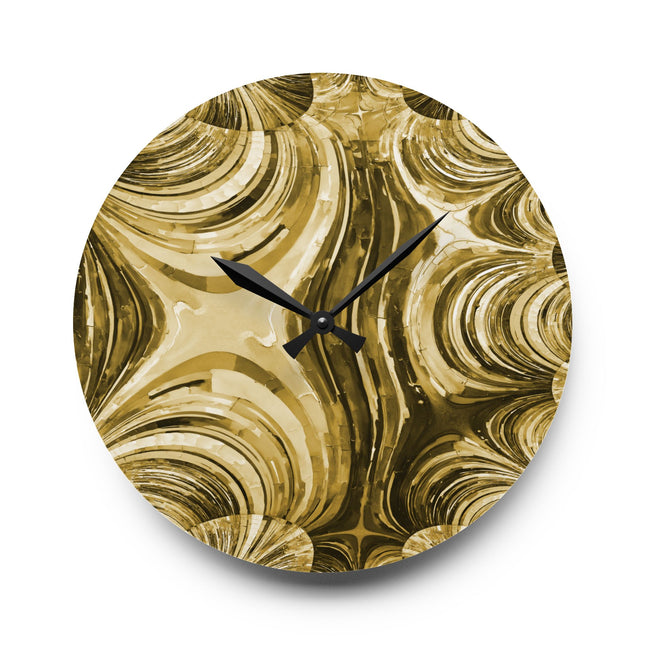 Uzi Spiral Light Brown Acrylic Wall Clock, Round or Square, 10.75" x 10.75"