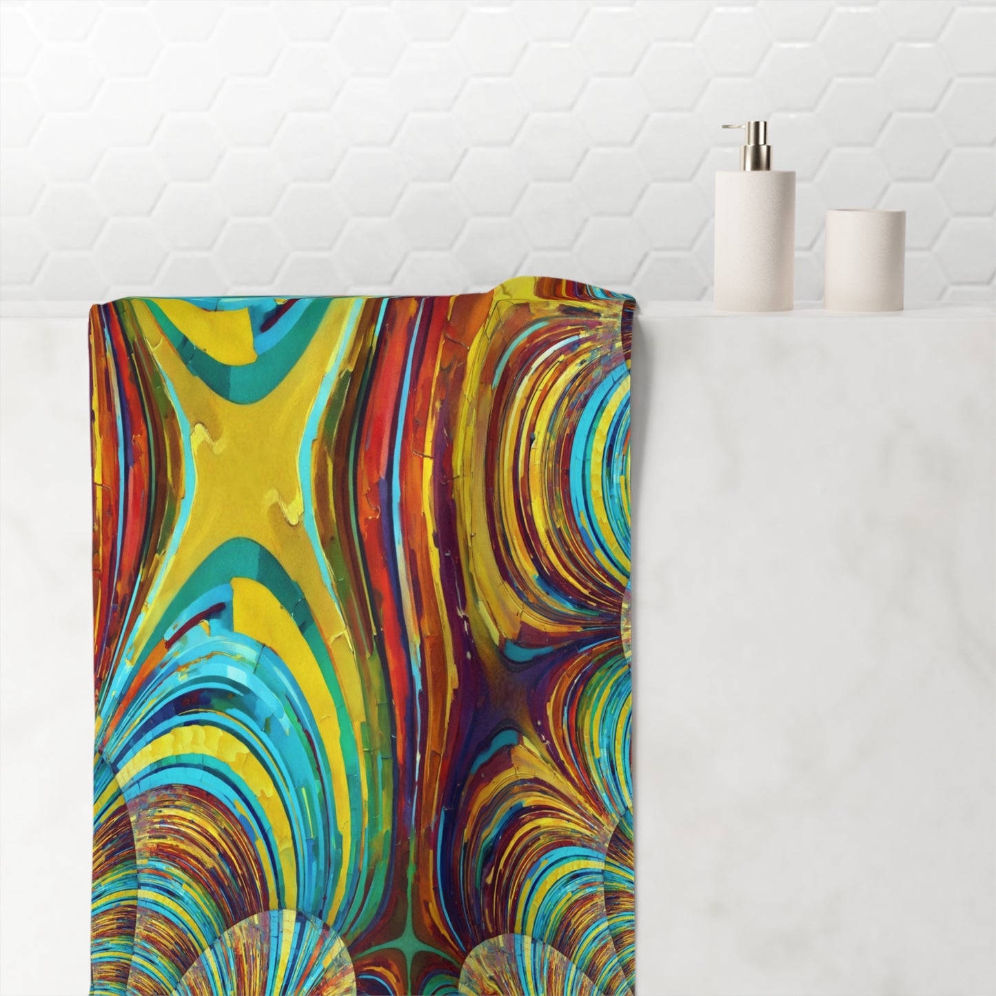 Uzi Spiral Alpha Mink-Cotton Towel (50% polyester, 50% cotton),  30" x 60"
