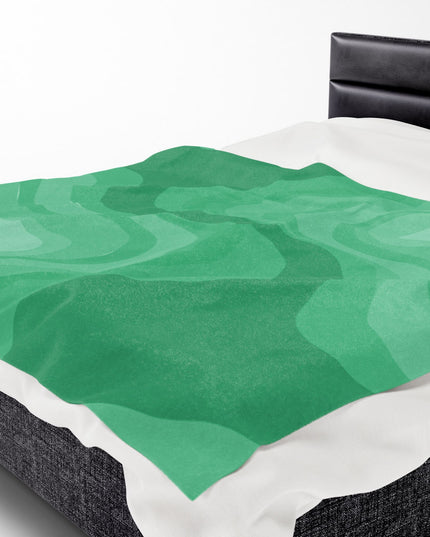 Mint Green Wavey Velveteen Plush Blanket, 60" x 80"