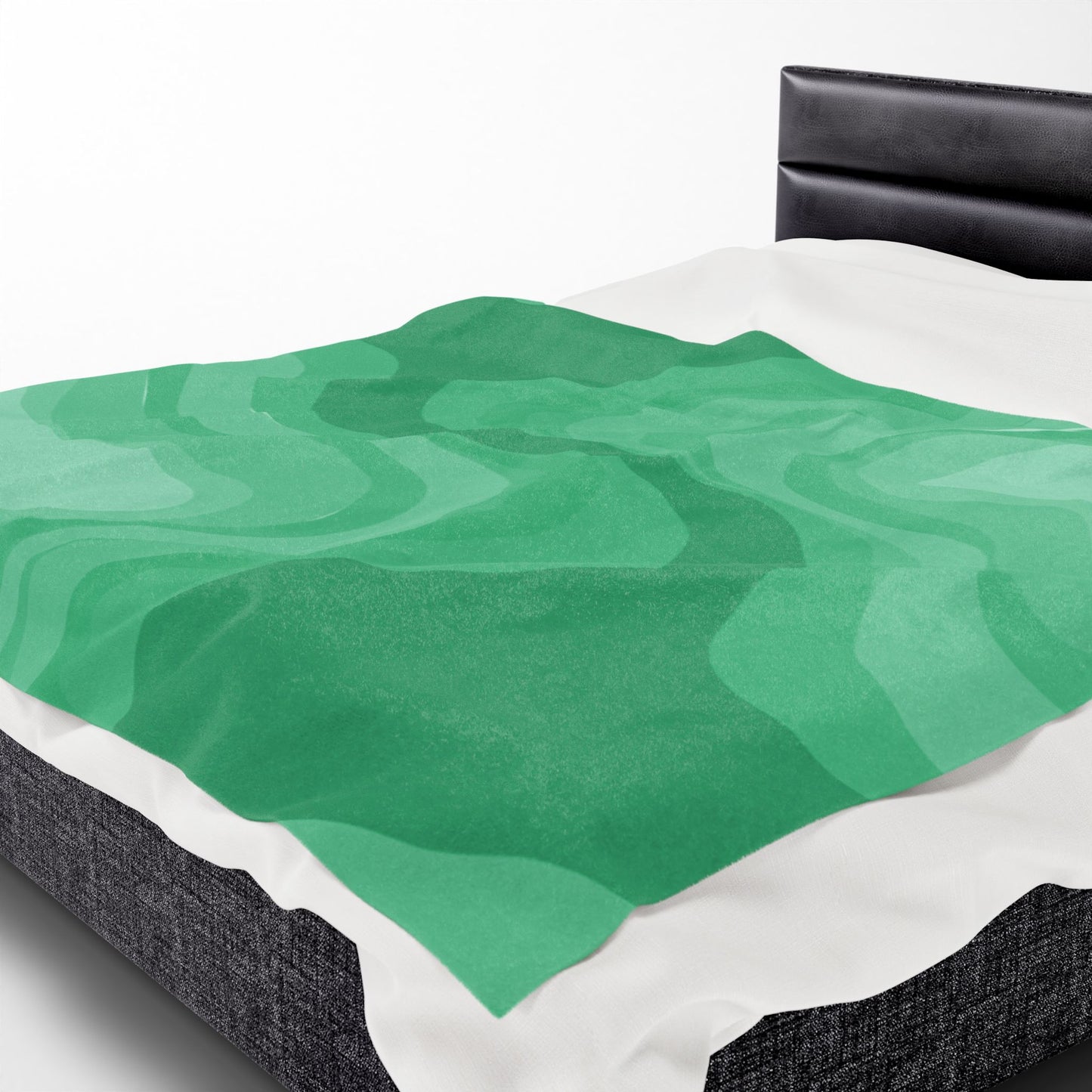 Mint Green Wavey Velveteen Plush Blanket, 60" x 80"