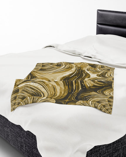 Uzi Spiral Light Brown Velveteen Plush Blanket, 30" x 40"