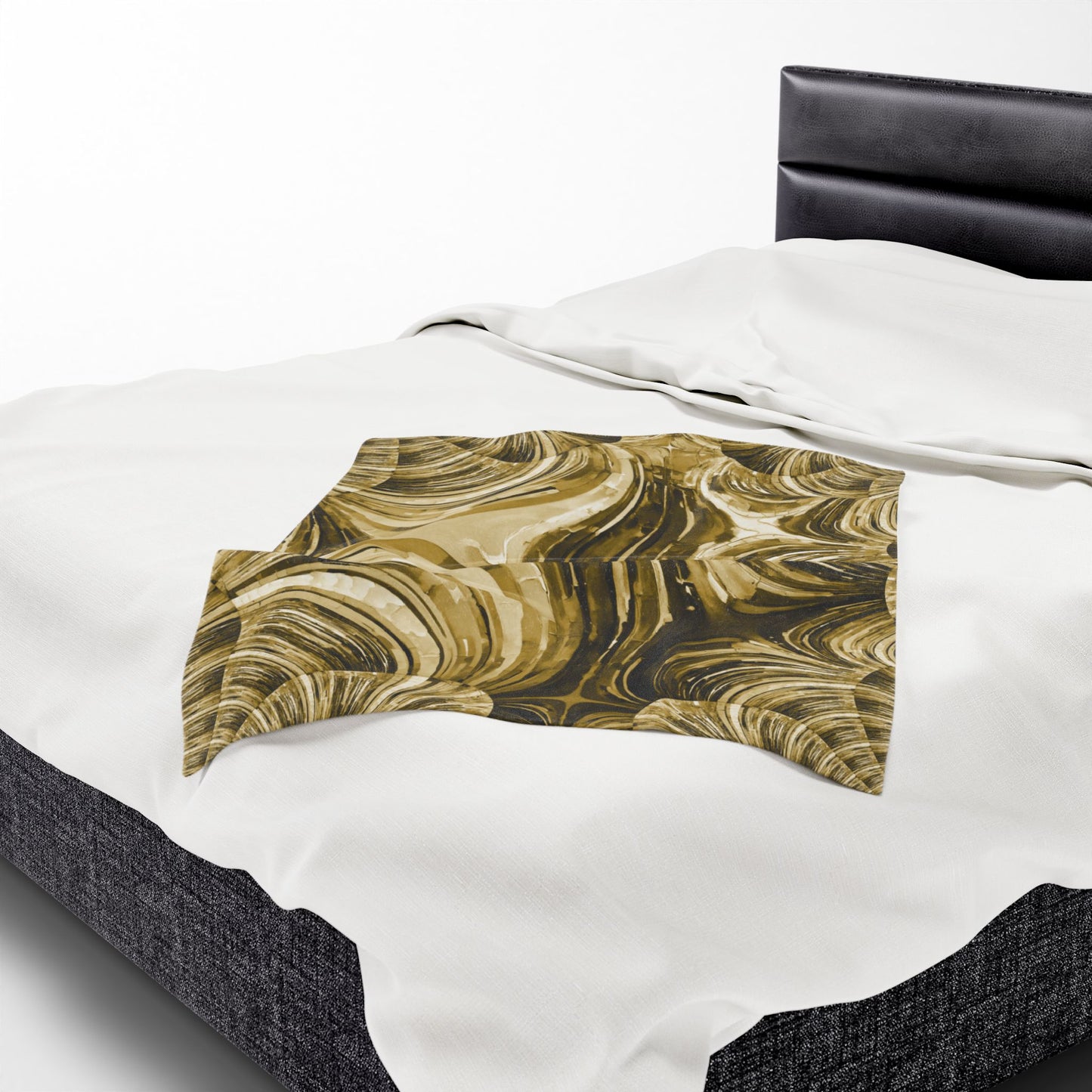 Uzi Spiral Light Brown Velveteen Plush Blanket, 30" x 40"