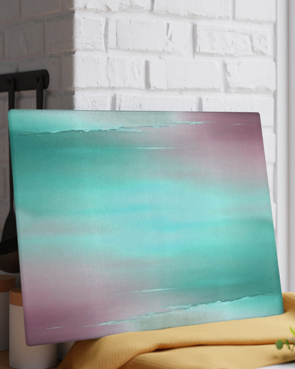 Green Sea Lavender Fog Glass Cutting Board, 11" x 15"