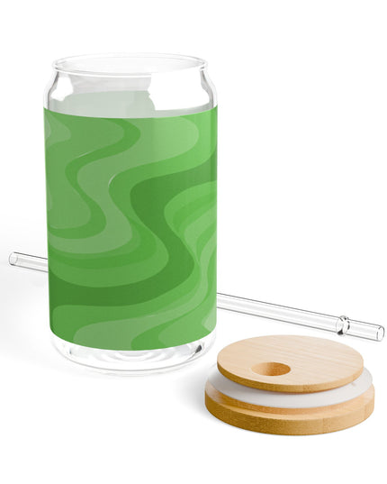 Greenie Meanie Wavey Sipper Glass, 16oz