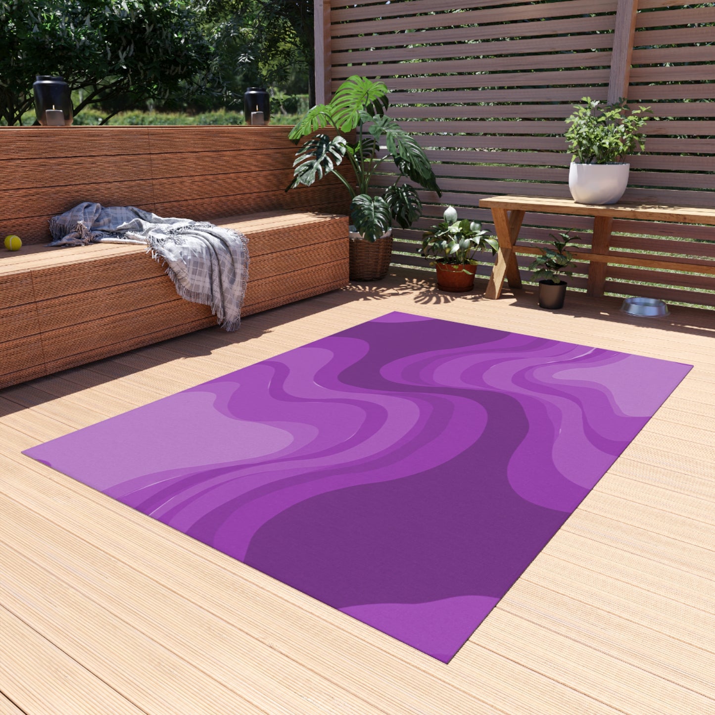 Wavey Purple Wavey 60" x 84" Outdoor Rug