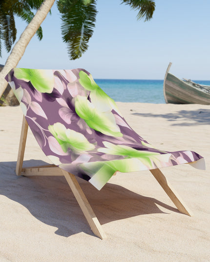 Lime Lavender Floral Bunch 30" x 60" Beach Towel