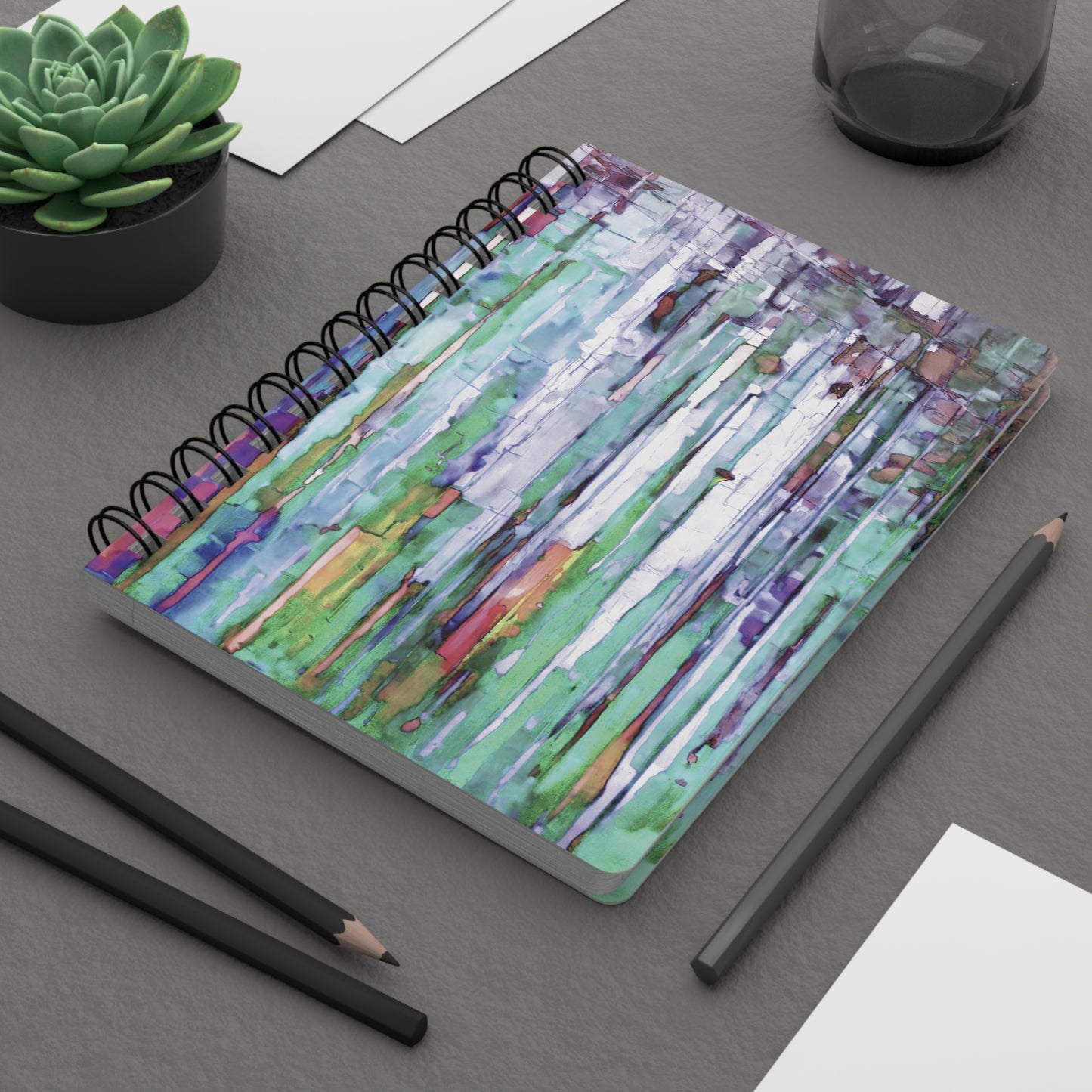 Striped Pastels Spiral Bound Journal, 5" x 7" 150 pages