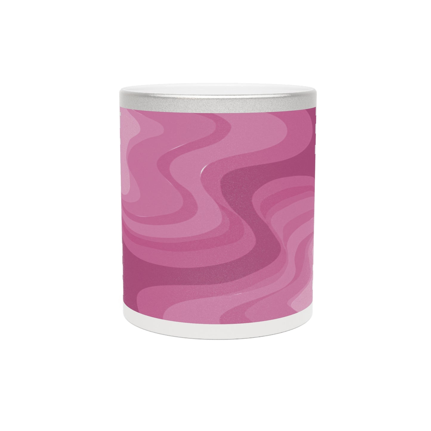 Pinky Mauve Wavey 11 oz Metallic Mug (Silver\Gold)