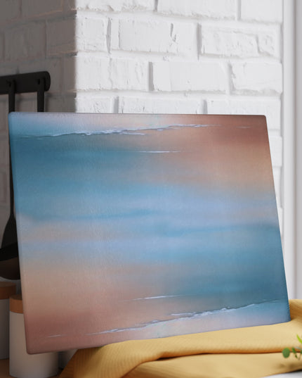 Blue Sea Peach Fog Glass Cutting Board, 11" x 15"