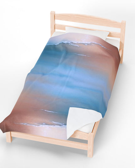 Blue Sea Peach Fog Velveteen Plush Blanket, 60" x 80"