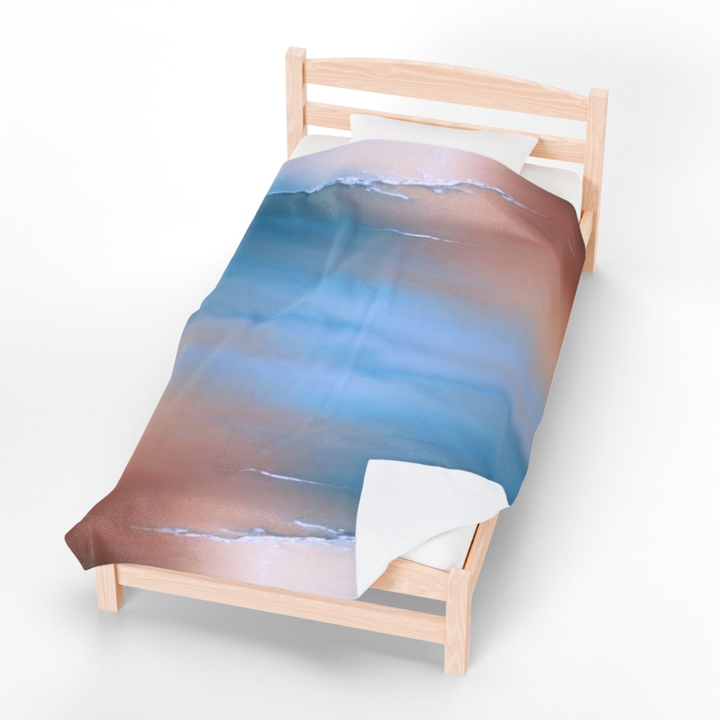 Blue Sea Peach Fog Velveteen Plush Blanket, 60" x 80"