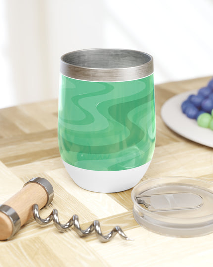 Mint Green Wavey 12 oz Chill Wine Tumbler