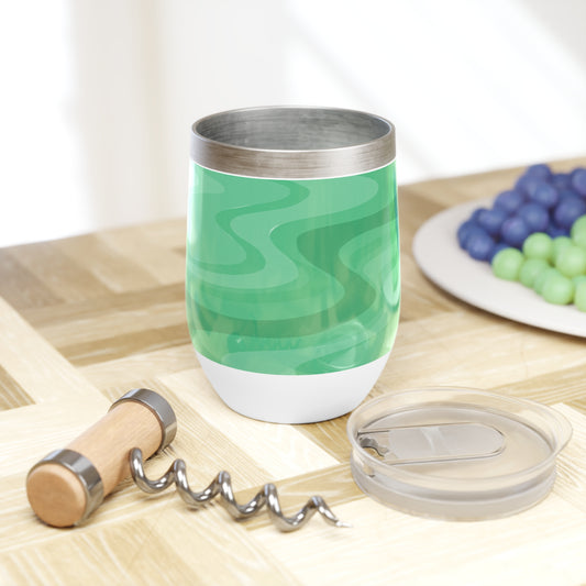 Mint Green Wavey 12 oz Chill Wine Tumbler