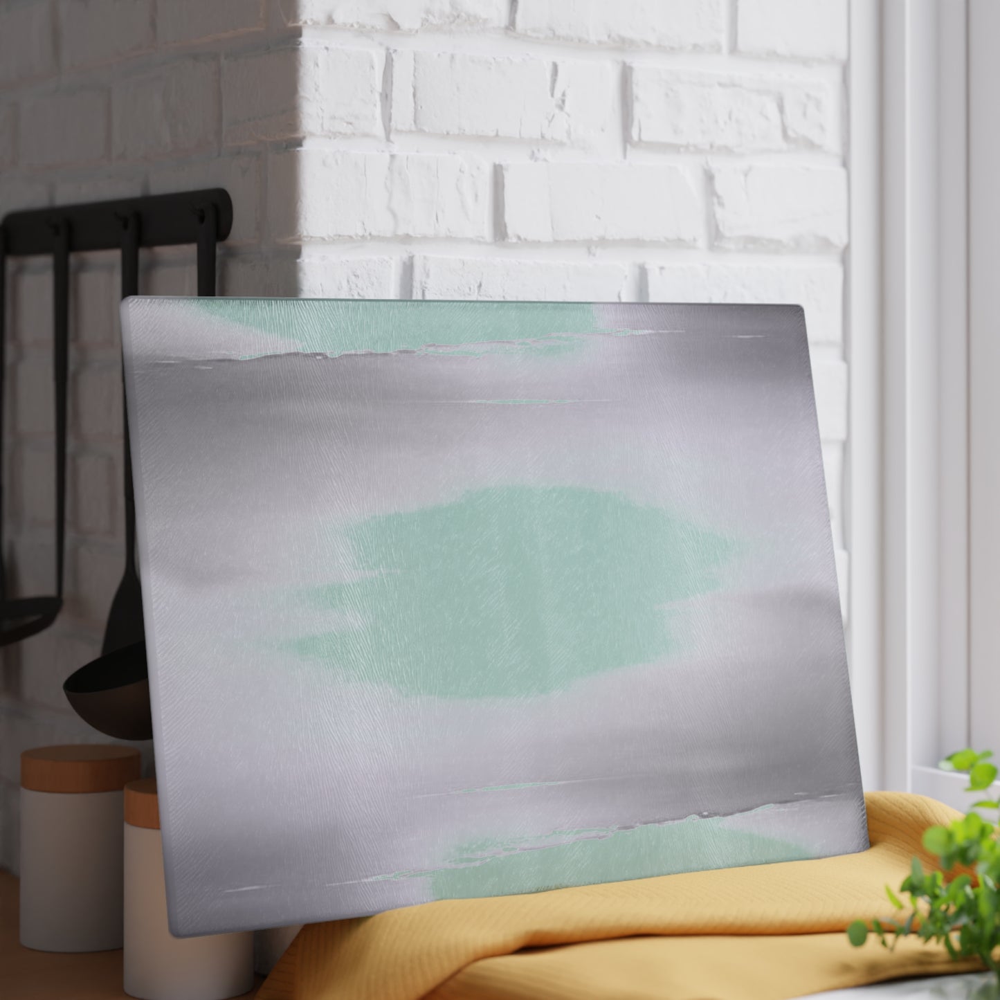 Sephia Sea Dark Fog Glass Cutting Board, 11" x 15"