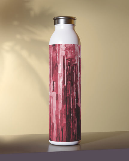 Striped Ruby Slim Water Bottle, 20 oz White
