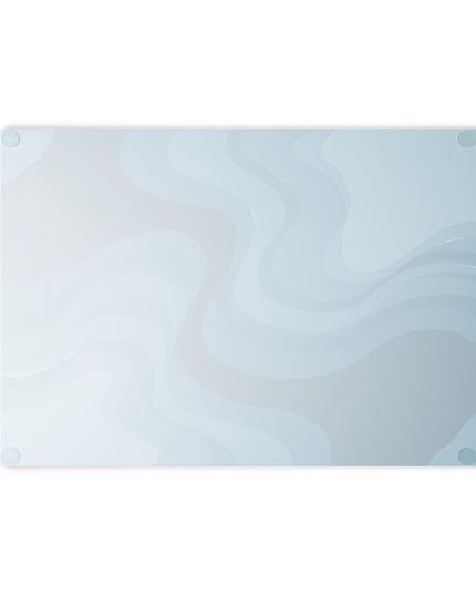 Sky Blue Wavey 8" x 11" Glass Cutting Board