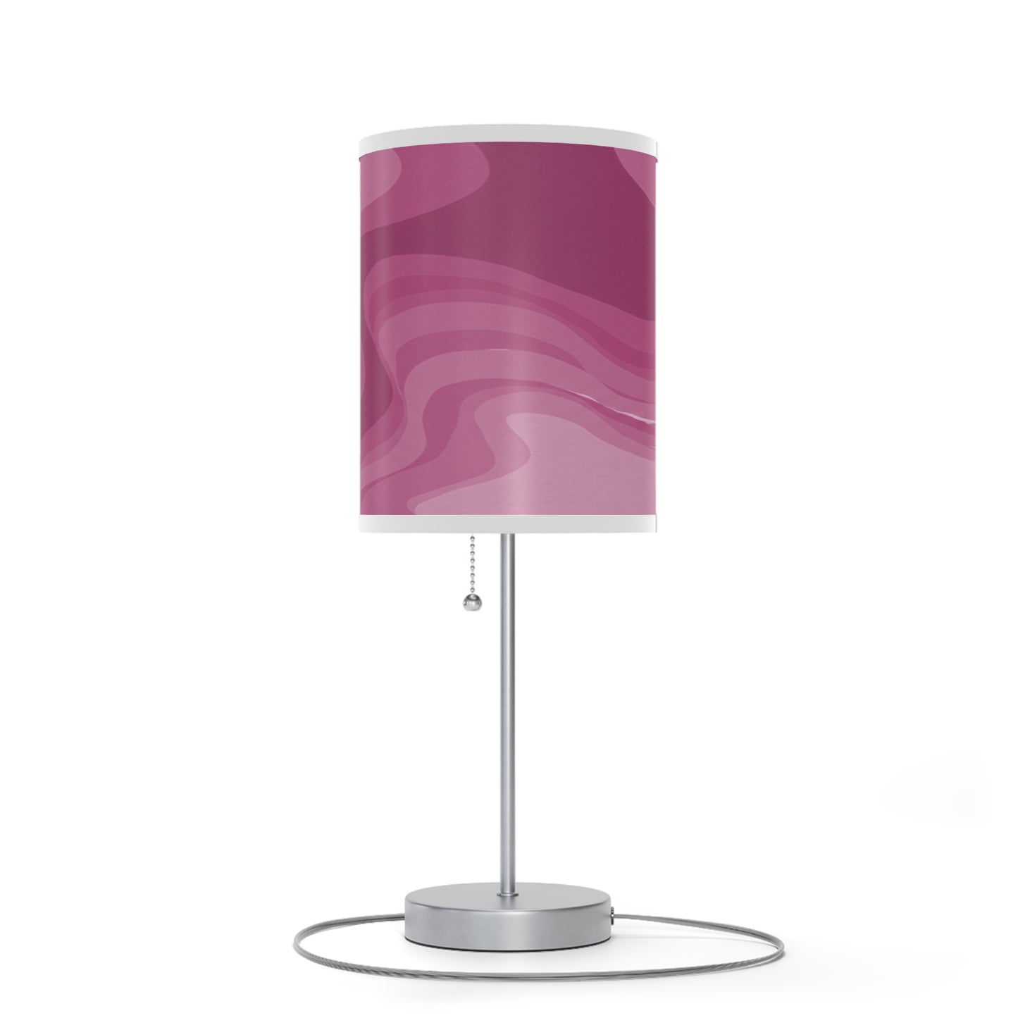 Pinky Mauve Wavey Table Lamp on a White or Silver Stand, US|CA plug