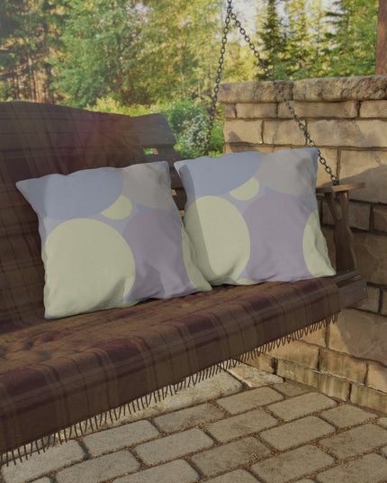 Pastel Soft Blue and Soft White Patches 20" x 20" Outdoor Pillows
