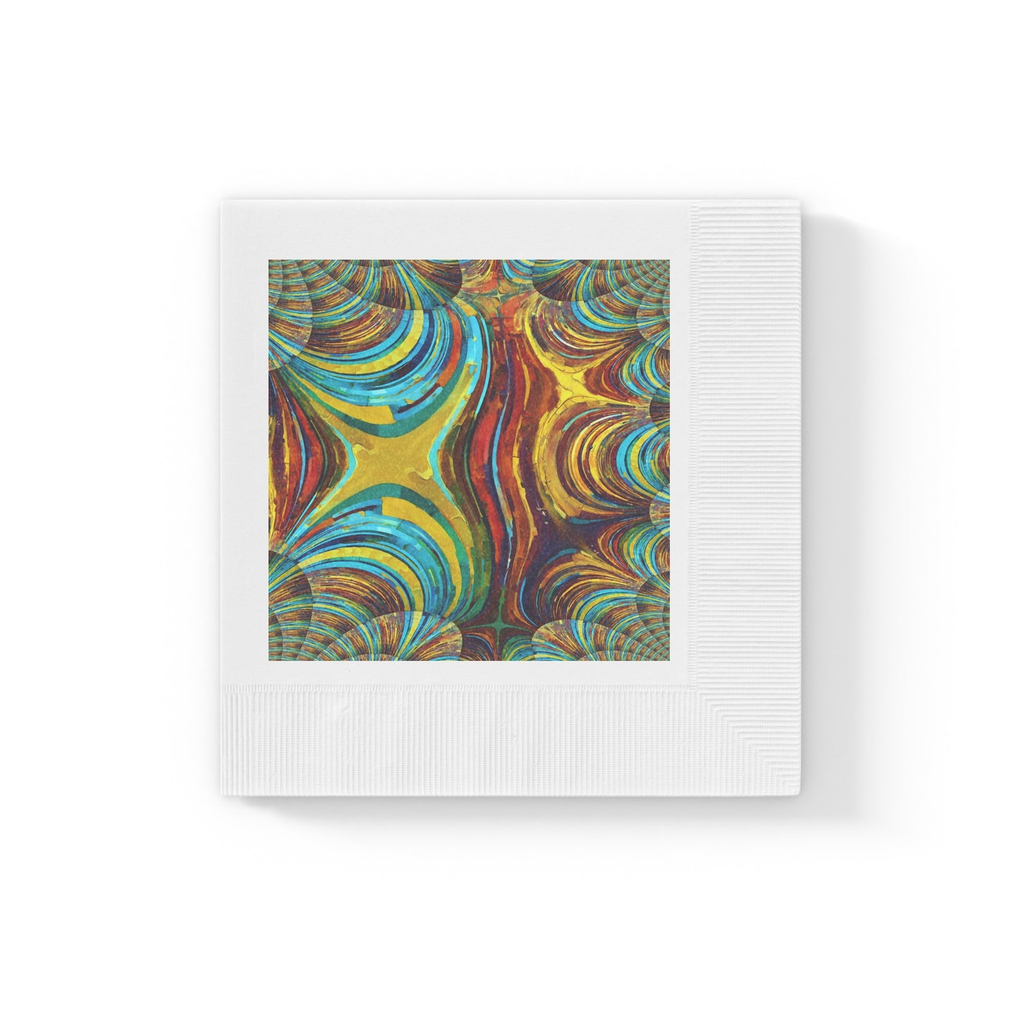 Uzi Spiral Alpha White Coined Napkins, 6.5" x 6.5"