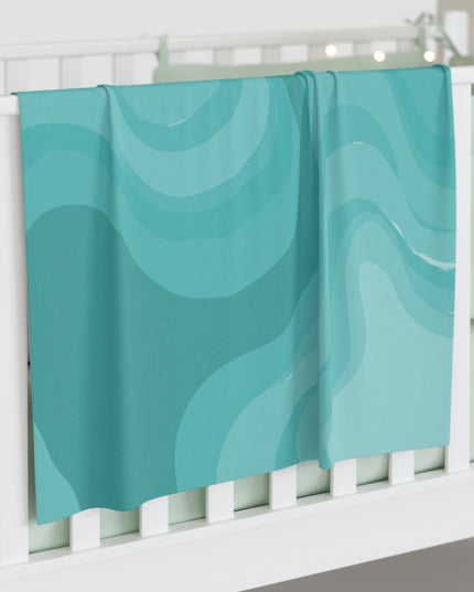 Tif Green Wavey Baby Swaddle 30″×40″ Blanket