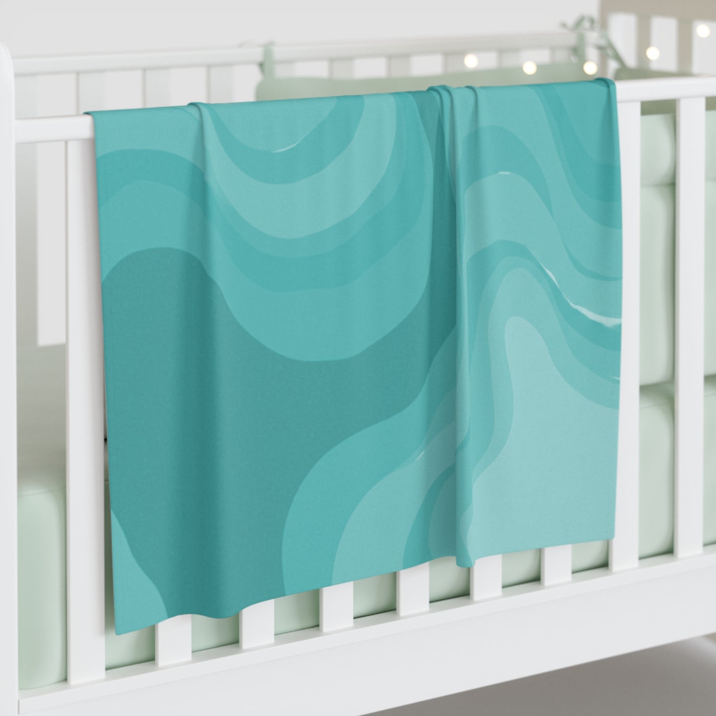 Tif Green Wavey Baby Swaddle 30″×40″ Blanket