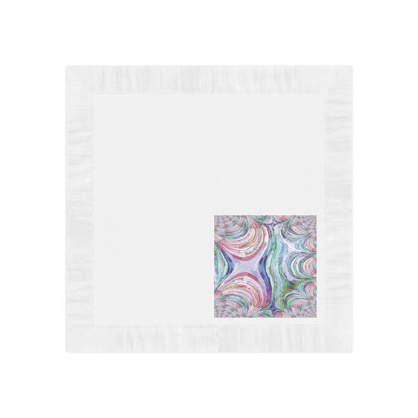 Uzi Spiral Pastels White Coined Napkins, 6.5" x 6.5"