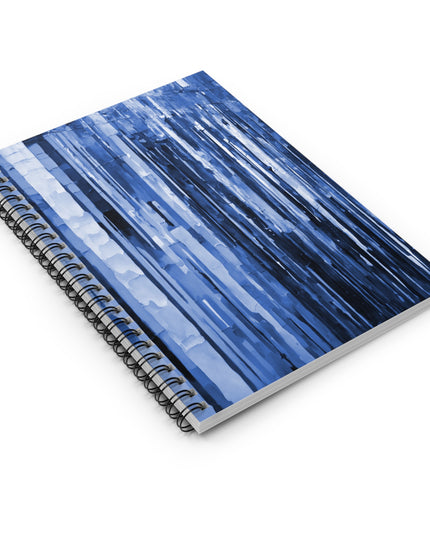 Striped Deep Blue Spiral Notebook - Ruled Line, 6" x 8", 118 pages