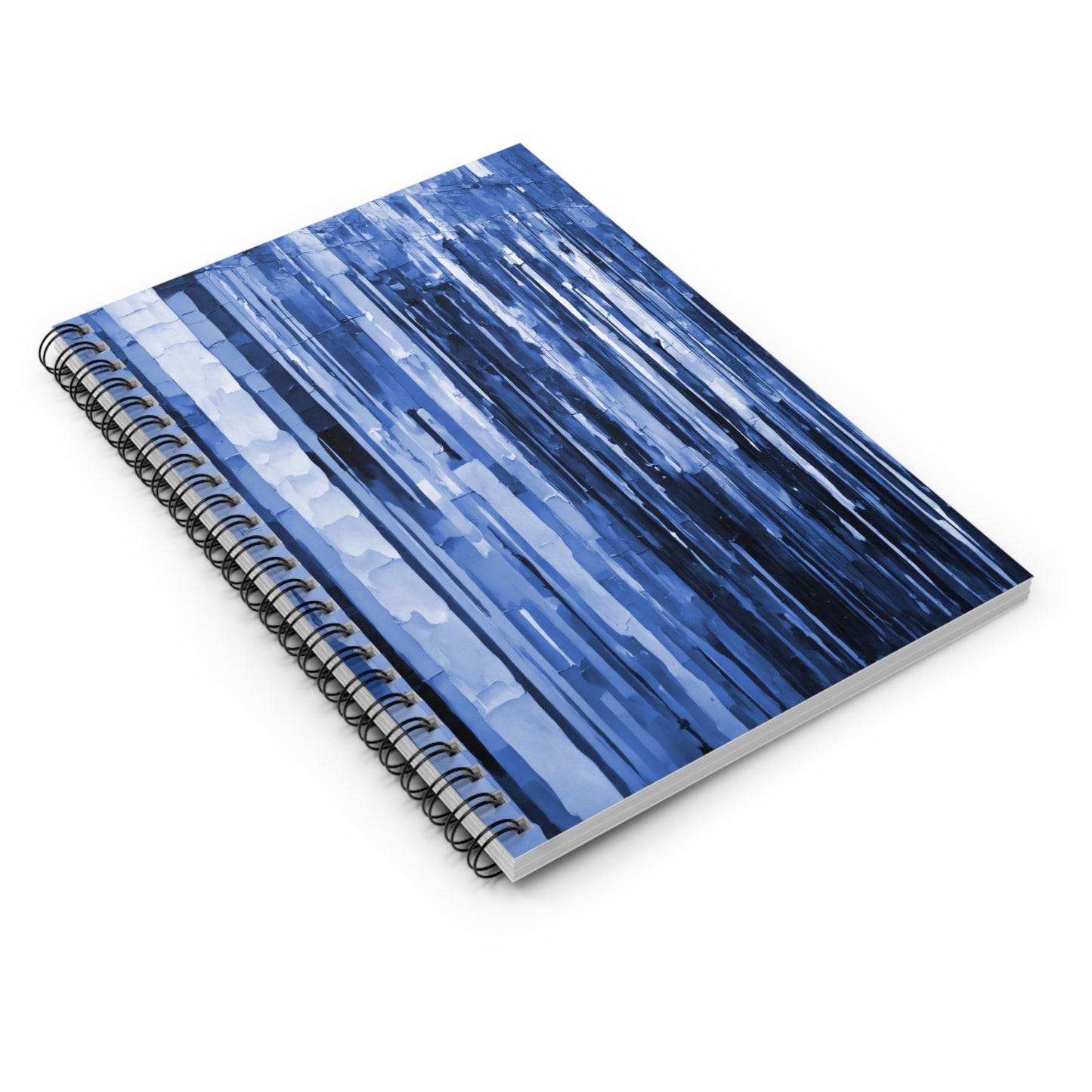 Striped Deep Blue Spiral Notebook - Ruled Line, 6" x 8", 118 pages
