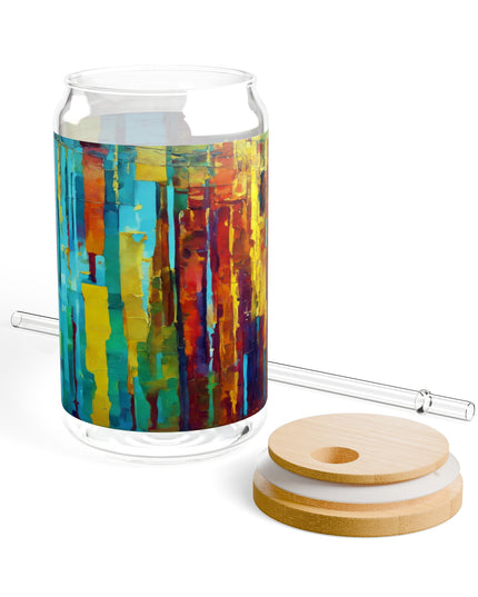 Striped Alpha Sipper Glass, 16oz