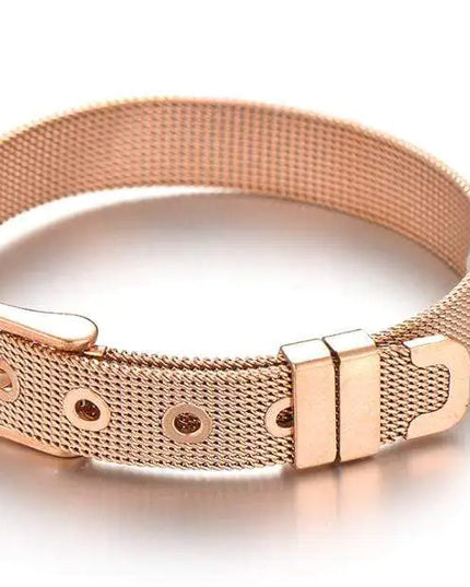 Stainless Steel Slider Bracelet -Rose Gold