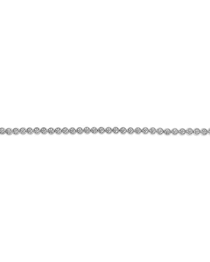 .925 Sterling Silver 1/10 Cttw Diamond Open Circle Beaded Wheel Link Tennis Bracelet (I-J Color, I3 Clarity) - 7.25"