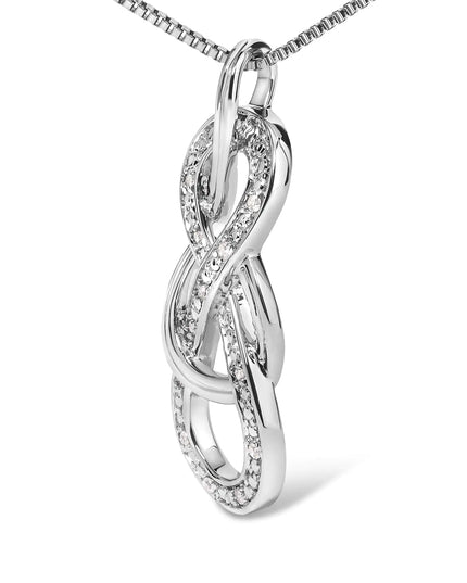 925 Sterling Silver Diamond Accent Interlocking Infinity Pendant Necklace (H-I Color, I2-I3 Clarity) - 18" Inches