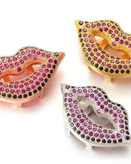 Colored Stones Lips Charm