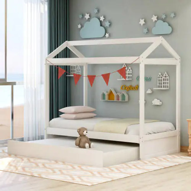 White House Bed With Trundle