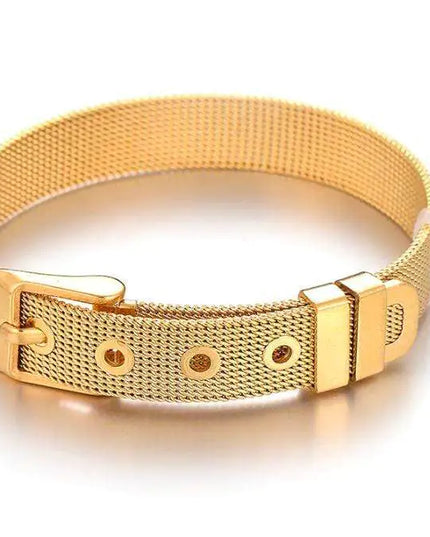 Stainless Steel Slider Bracelet -Gold