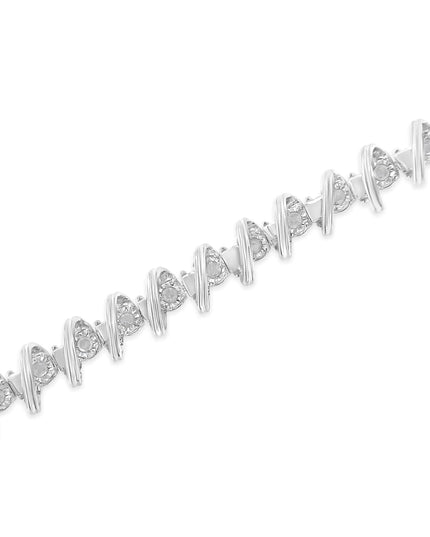 .925 Sterling Silver 1/2 Cttw Diamond Miracle-Set 7" Tennis Bracelet (I-J Color, I3 Clarity)