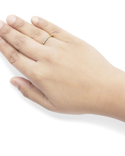 10K Yellow Gold 1/10 Cttw Diamond 5 Stone Braided Shank Band Ring (I-J Color, I2-I3 Clarity)