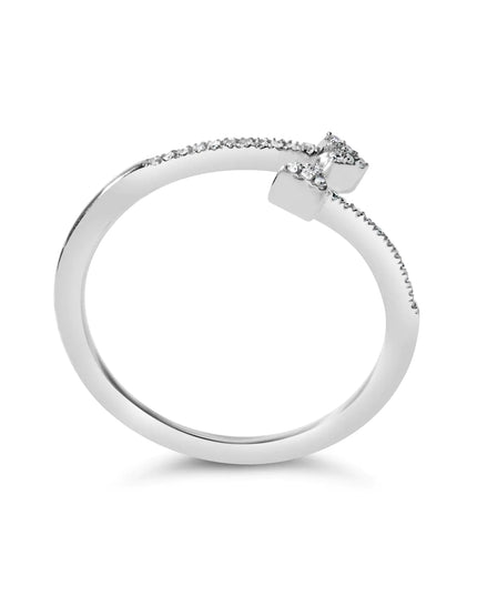 .925 Sterling Silver 1/5 Cttw Diamond Double Arrowhead Open Ring (I-J Color, I2-I3 Clarity)