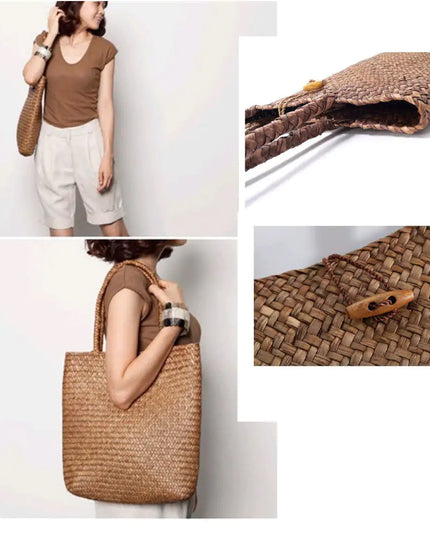 Spring Straw Shopping Bag