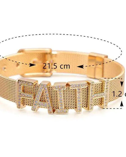 Stainless Steel Slider Bracelet -Gold