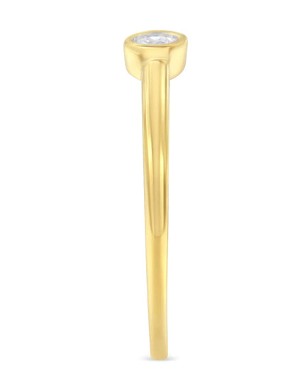 14K Yellow Gold Plated .925 Sterling Silver Miracle Set Diamond Ring (1/20 Cttw, J-K Color, I1-I2 Clarity)