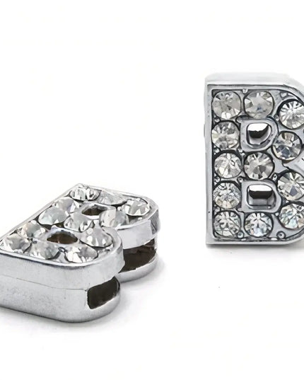 Pavé Letters -Silver Charms