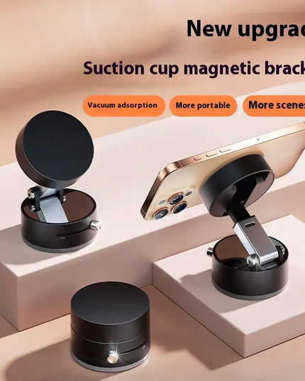 Foldable Magnetic Vacuum Car Phone Holder Foldable Suction Cup With Suction Cup Hands-Free Navigation For Smart Phone