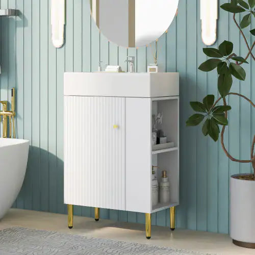 21.6-Inch White Bathroom Vanity