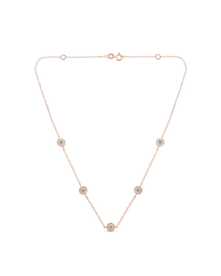 Sterling Silver Diamond Station Necklace (1/2 cttw, K-L Color, I2-I3 Clarity)
