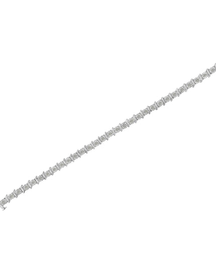 .925 Sterling Silver 1.0 Cttw Diamond S-Curve Link Miracle-Set Tennis Bracelet (I-J Color, I3 Clarity)