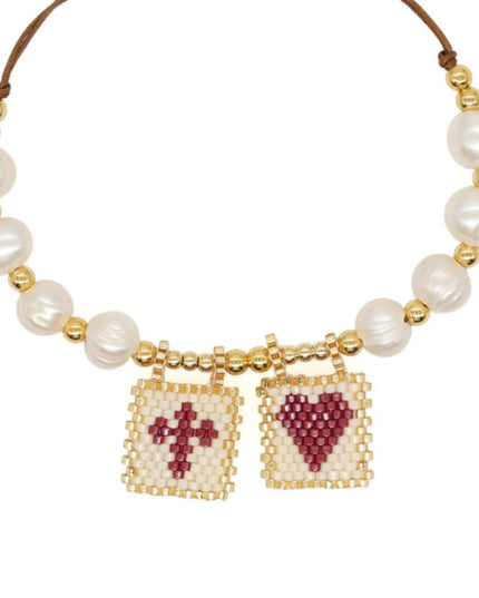 Sacred Freshwater Pearl Scapular Bracelet