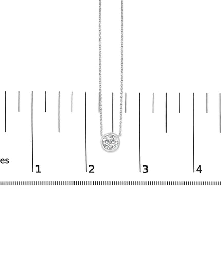 .925 Sterling Silver 7MM Bezel Set Created Purple Amethyst Pendant Necklace - 18" Inches
